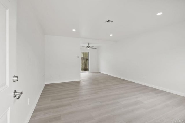 814 Hollister St Unit B, Otay Mesa, CA 92154 - unfurnished room featuring ceiling fan, recessed lighting, and light wood finished floors