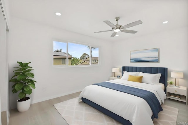 814 Hollister St Unit B, Otay Mesa, CA 92154 - bedroom with wood finished floors, recessed lighting, and ceiling fan