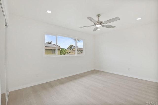 814 Hollister St Unit B, Otay Mesa, CA 92154 - unfurnished room featuring light wood finished floors, recessed lighting, and a ceiling fan