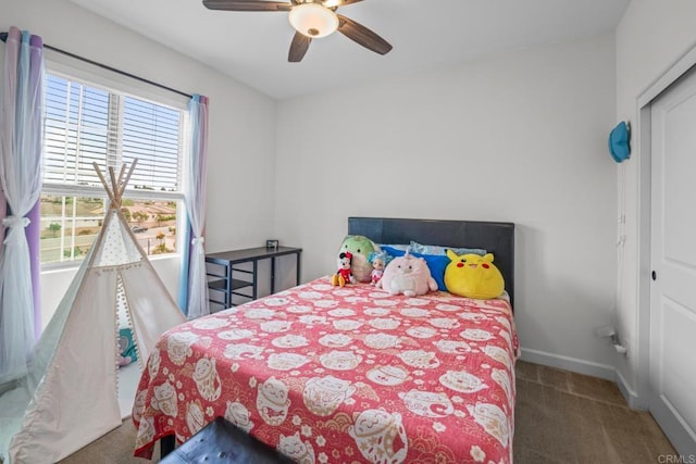 4376 Pacifica Dr Unit 2, Oceanside, CA 92056 - bedroom with carpet flooring, multiple windows, a ceiling fan, and a closet