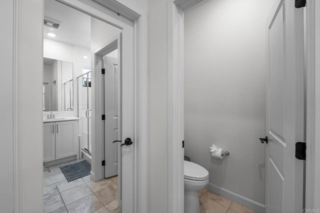 4376 Pacifica Dr Unit 2, Oceanside, CA 92056 - bathroom with a stall shower, vanity, and tile patterned floors