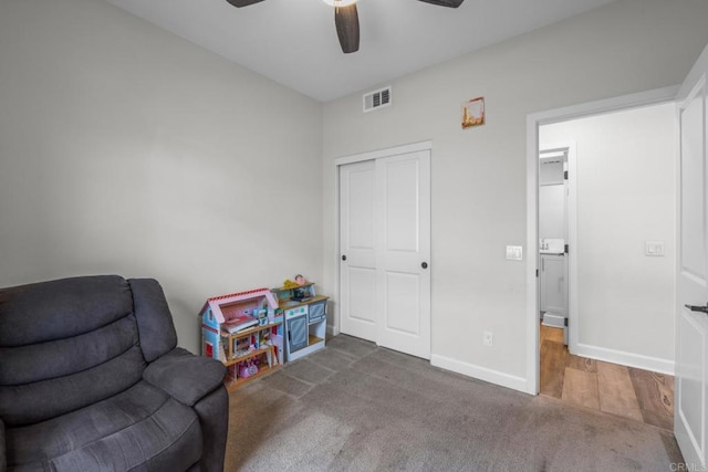 4376 Pacifica Dr Unit 2, Oceanside, CA 92056 - living area with ceiling fan and carpet
