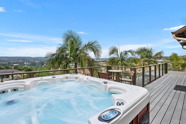 7661 Sitio Algodon, Carlsbad, CA 92009 - wooden deck with a hot tub