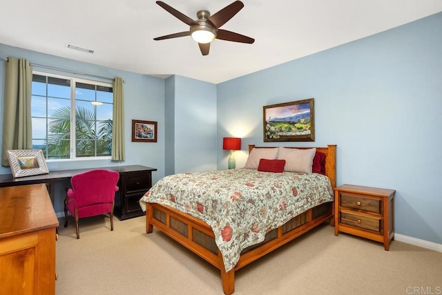 7661 Sitio Algodon, Carlsbad, CA 92009 - bedroom featuring light carpet and a ceiling fan
