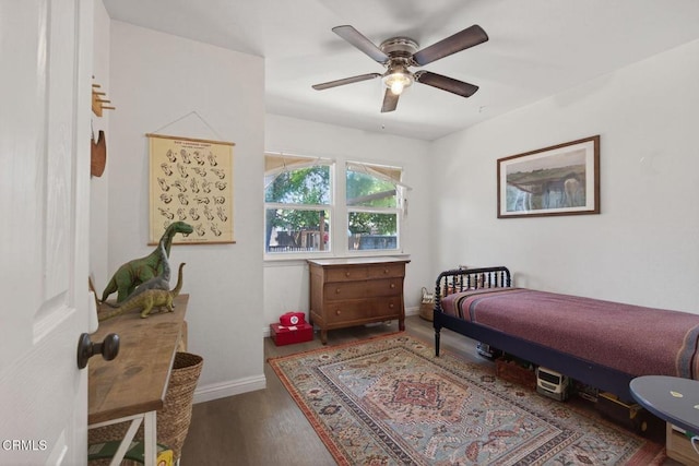 310 N Fulton St, Ojai, CA 93023 - bedroom featuring wood finished floors and ceiling fan