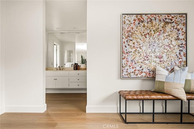 19795 Futura Dr, Yorba Linda, CA 92886 - hallway with baseboards and wood finished floors