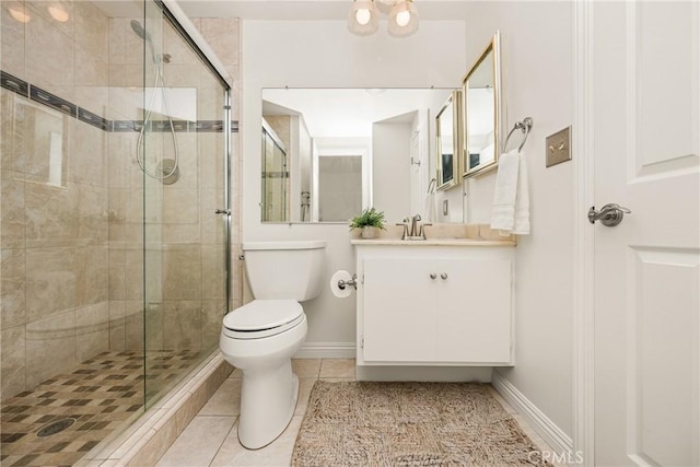 19795 Futura Dr, Yorba Linda, CA 92886 - full bathroom featuring tile patterned flooring, a stall shower, and vanity