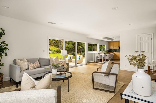 19795 Futura Dr, Yorba Linda, CA 92886 - living room featuring light wood-style flooring and baseboards