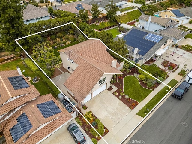 19795 Futura Dr, Yorba Linda, CA 92886 - aerial view of residential area featuring property boundaries highlighted
