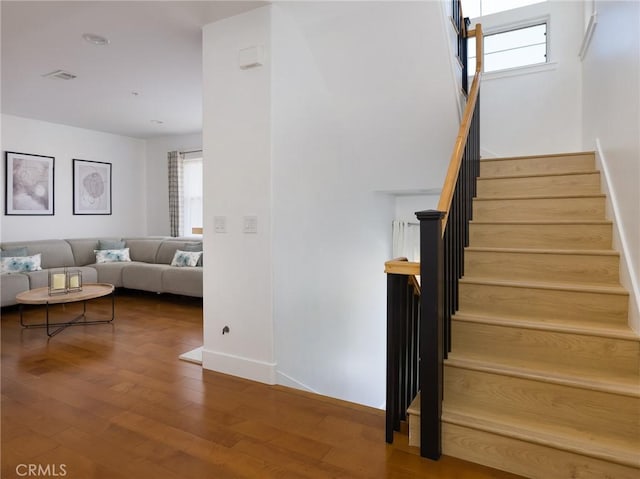 22477 Kent, Torrance, CA 90505 - stairway with healthy amount of natural light and wood finished floors