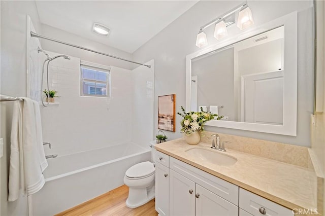 89 Overbrook, Irvine, CA 92620 - bathroom with vanity, shower / bath combination, and wood finished floors