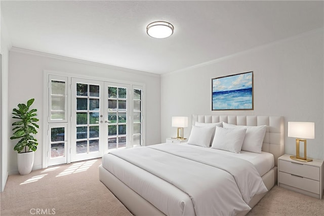 6210 Riverside Ave, Rialto, CA 92377 - bedroom featuring carpet, ornamental molding, and french doors
