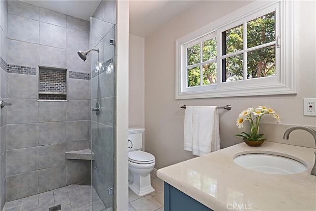 6210 Riverside Ave, Rialto, CA 92377 - full bath with vanity, a stall shower, and tile patterned flooring