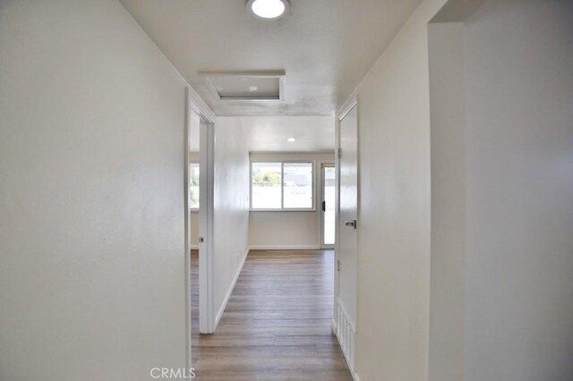 13282 Cherry St, Westminster, CA 92683 - hall featuring attic access and wood finished floors
