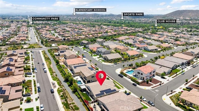 24420 Crooked Trail Dr, Menifee, CA 92584 - aerial view of residential area featuring a mountain backdrop