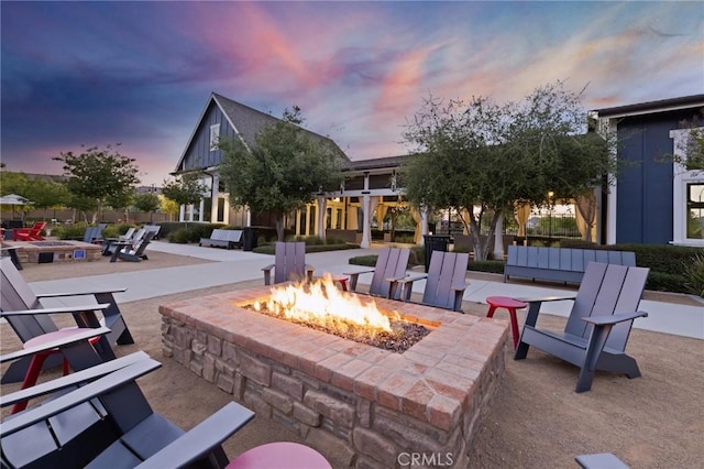 24420 Crooked Trail Dr, Menifee, CA 92584 - view of patio / terrace featuring a fire pit
