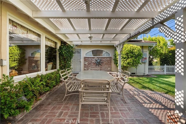 9214 Mclennan Ave, Northridge, CA 91343 - view of patio / terrace featuring outdoor dining space and a pergola