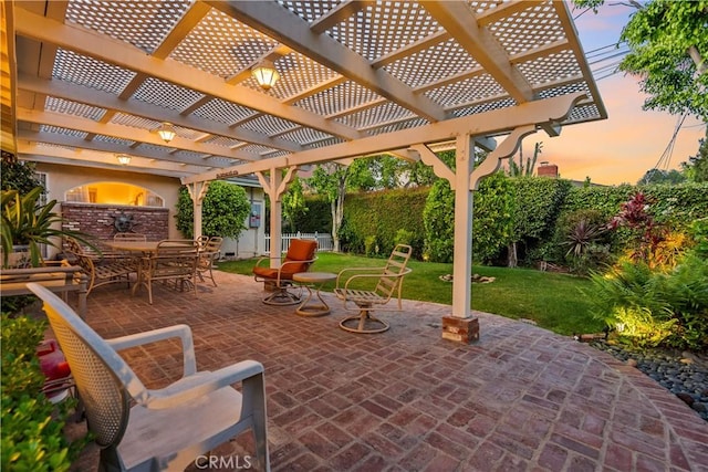 9214 Mclennan Ave, Northridge, CA 91343 - view of patio featuring outdoor dining space and a pergola
