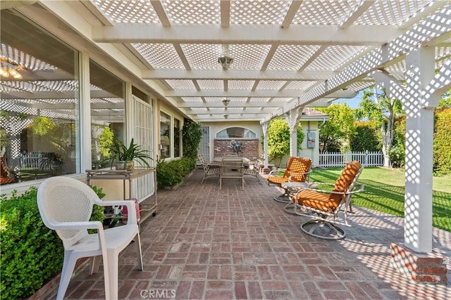 9214 Mclennan Ave, Northridge, CA 91343 - view of patio with a pergola