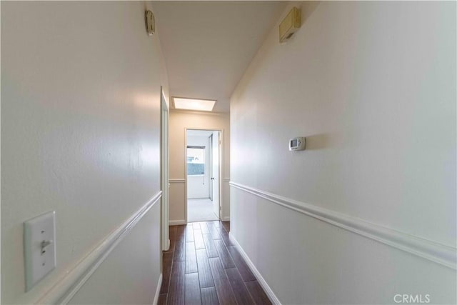 28752 Pisces St, Agoura Hills, CA 91301 - corridor featuring dark wood-style floors and attic access