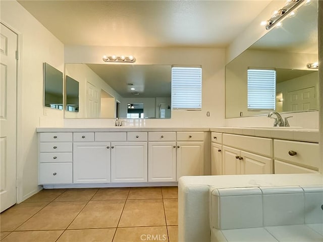 41926 Bonita Dr, Palmdale, CA 93551 - full bathroom with tile patterned floors and vanity