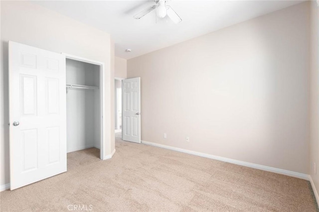 30315 Laruns St, Murrieta, CA 92563 - unfurnished bedroom featuring light carpet, a closet, and a ceiling fan