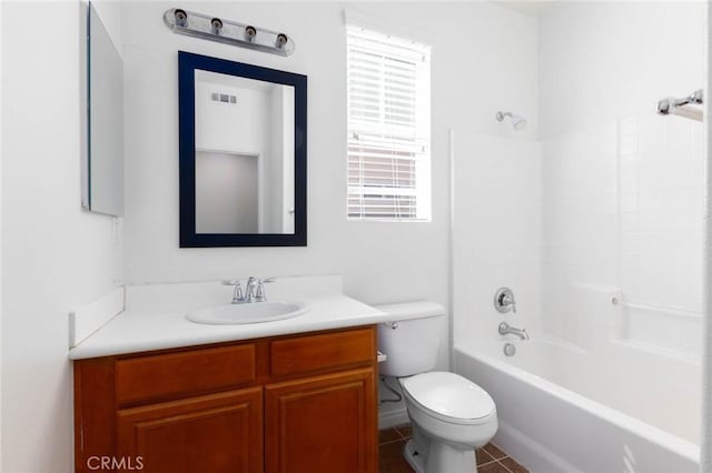 30315 Laruns St, Murrieta, CA 92563 - bathroom with vanity, shower / bathtub combination, and tile patterned floors