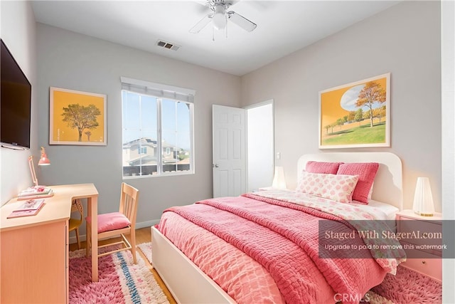 30315 Laruns St, Murrieta, CA 92563 - bedroom featuring wood finished floors and a ceiling fan