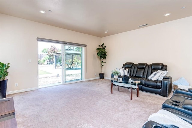 335 E Francis Ave, La Habra, CA 90631 - living room with carpet floors and recessed lighting