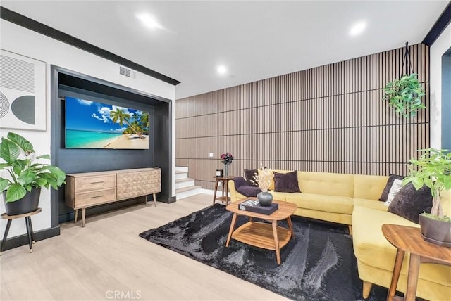 12342 Blue Sky Ct, Whittier, CA 90602 - living room with wood finished floors and stairway