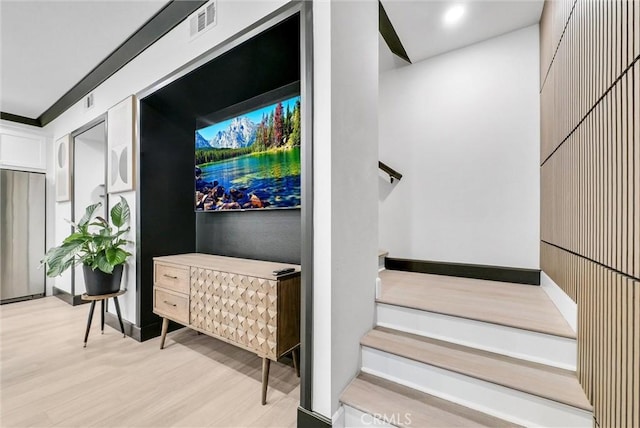 12342 Blue Sky Ct, Whittier, CA 90602 - stairs with wood finished floors