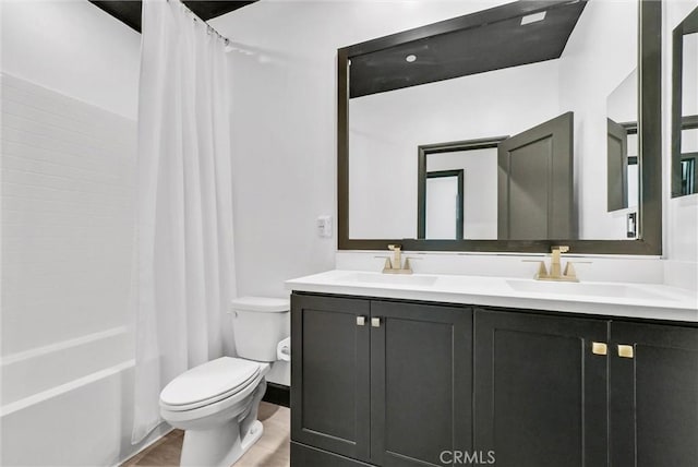12342 Blue Sky Ct, Whittier, CA 90602 - full bath featuring double vanity and shower / bath combination with curtain