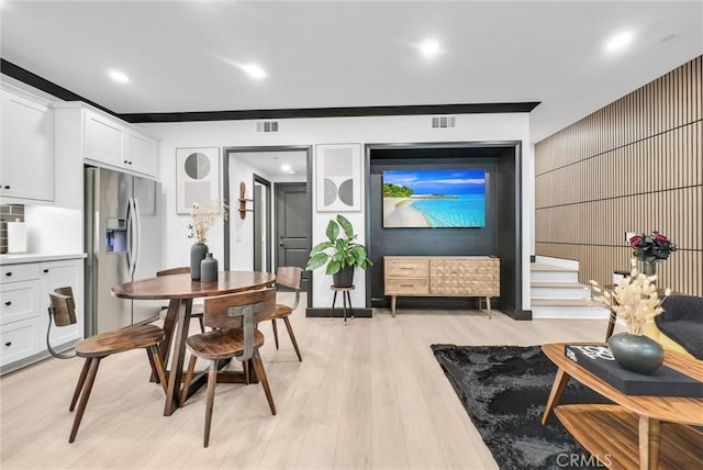 12342 Blue Sky Ct, Whittier, CA 90602 - dining space featuring light wood-type flooring and recessed lighting