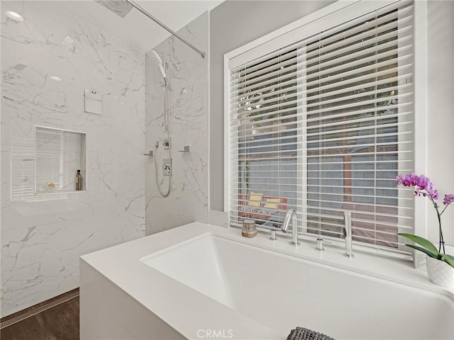 15017 Archwood St, Van Nuys, CA 91405 - full bathroom with a marble finish shower