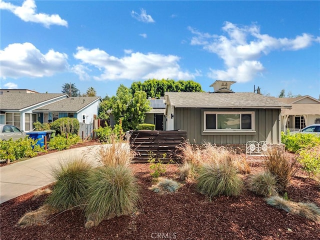 15017 Archwood St, Van Nuys, CA 91405 - single story home featuring board and batten siding and solar panels