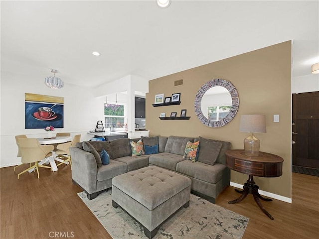 15017 Archwood St, Van Nuys, CA 91405 - living area with wood finished floors and recessed lighting