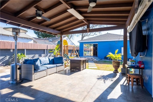 2561 E Washington St, Carson, CA 90810 - view of patio with a ceiling fan and an outdoor hangout area