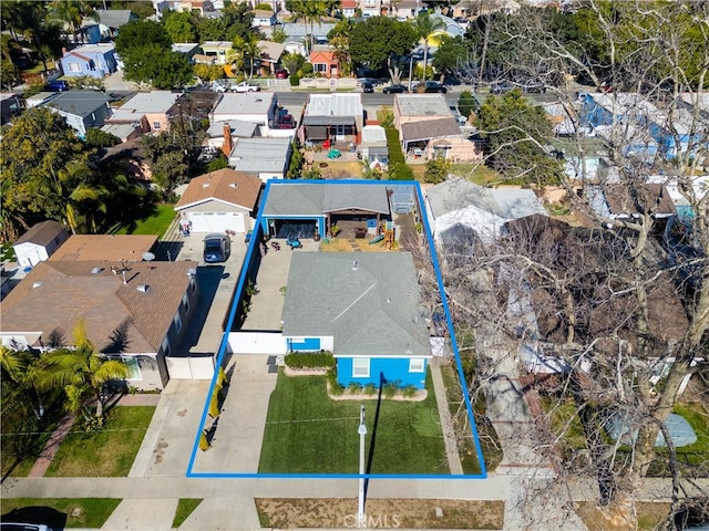 2561 E Washington St, Carson, CA 90810 - aerial view of residential area featuring property boundaries highlighted