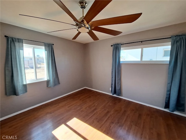 1920 Flora, Needles, CA 92363 - empty room with a ceiling fan and wood finished floors