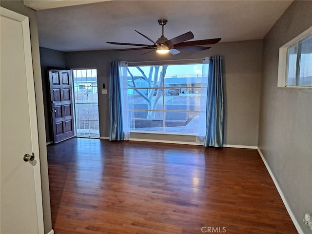 1920 Flora, Needles, CA 92363 - empty room featuring wood finished floors and a ceiling fan