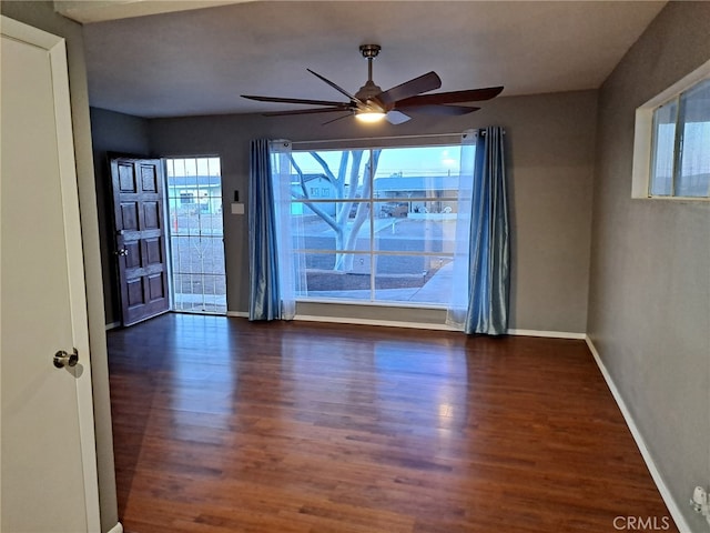 1920 Flora, Needles, CA 92363 - empty room featuring wood finished floors and ceiling fan