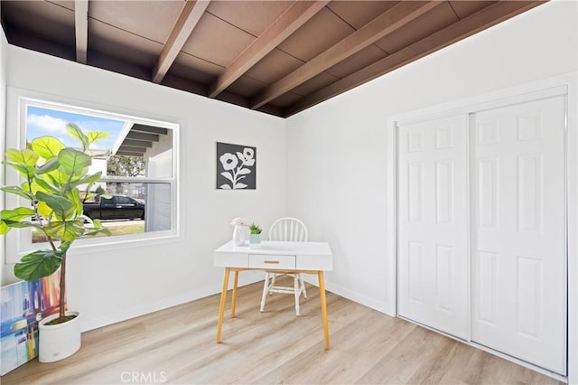 4003 Puente Ave, Baldwin Park, CA 91706 - office area with wood finished floors and wood ceiling