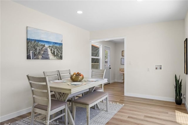 4003 Puente Ave, Baldwin Park, CA 91706 - dining room with light wood-style flooring and recessed lighting