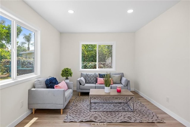 4003 Puente Ave, Baldwin Park, CA 91706 - living room featuring light wood-style flooring and recessed lighting