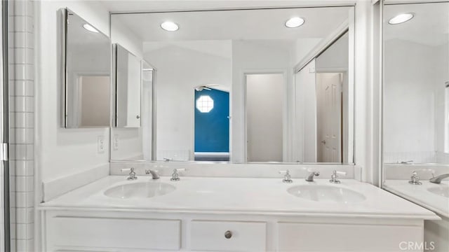 31850 Camino Marea, Temecula, CA 92592 - bathroom with double vanity and recessed lighting