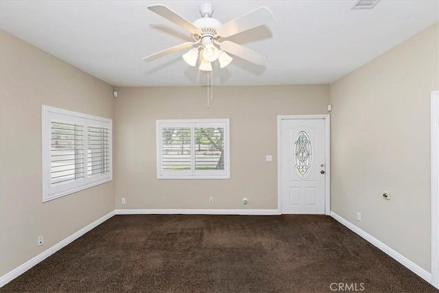 1350 E Chase Dr, Corona, CA 92881 - unfurnished room with dark carpet and a ceiling fan