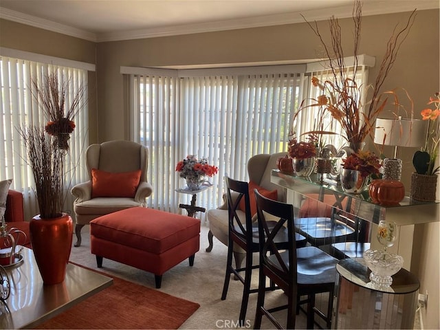 2737 W Caldwell St, Carson, CA 90220 - dining area with carpet flooring and crown molding