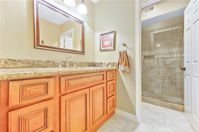 28161 Haria, Mission Viejo, CA 92692 - full bath with a tile shower, vanity, and tile patterned flooring