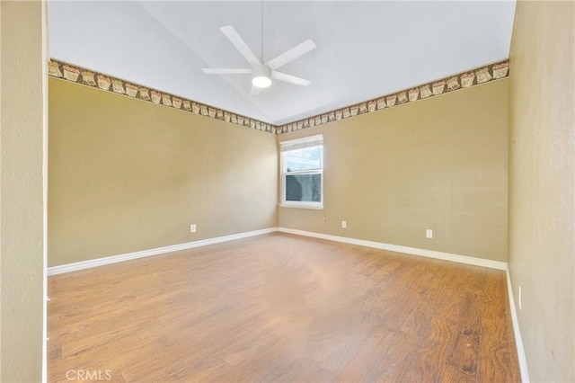28161 Haria, Mission Viejo, CA 92692 - empty room featuring lofted ceiling, a ceiling fan, and wood finished floors