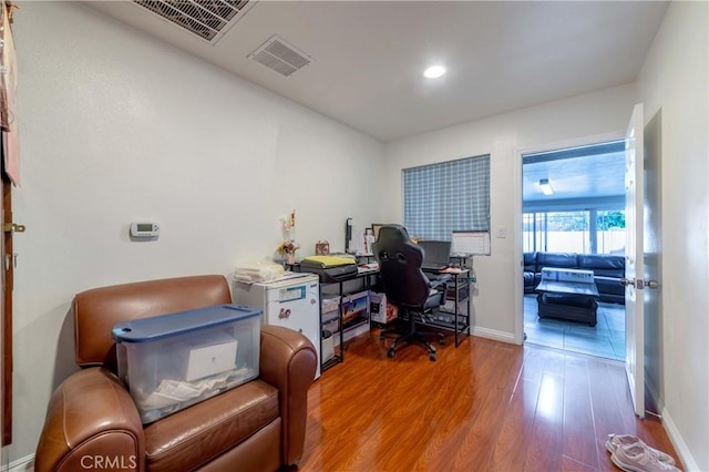 1454 Ameluxen Ave, Hacienda Heights, CA 91745 - office area featuring wood finished floors and recessed lighting